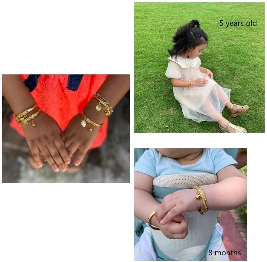 Ethlyn Christmas Gifts for baby 18K Gold plated Mini Size Baby Bangles Bracelet for infants girls boys Stars Bells Heart Jewelry (2pcs/lot) - Numba1Diva