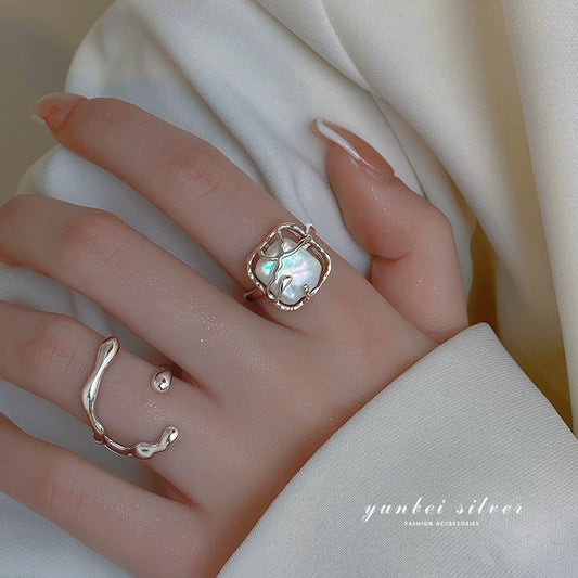 Women's Special-Interest Design Water Drop Graceful Personality Pearl Ring