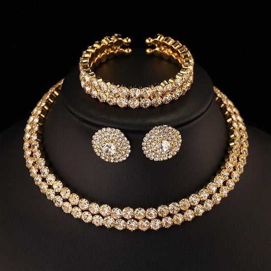 TREAZY Gold African Bridal Sets Choker Wedding Accessories - Numba1Diva
